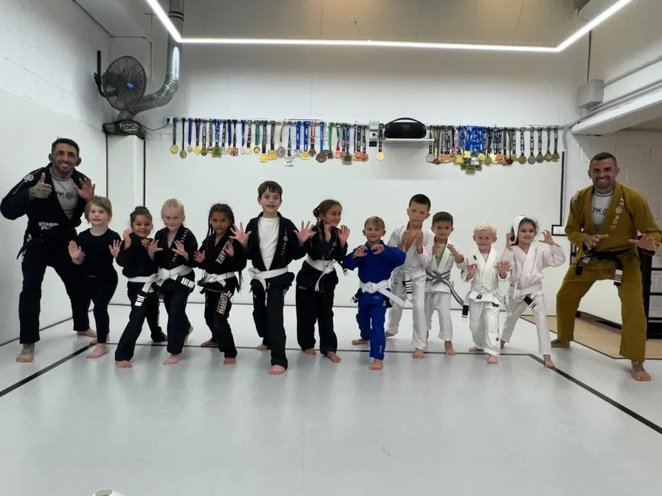 A children’s Jiu-Jitsu class at The Flow Academy.