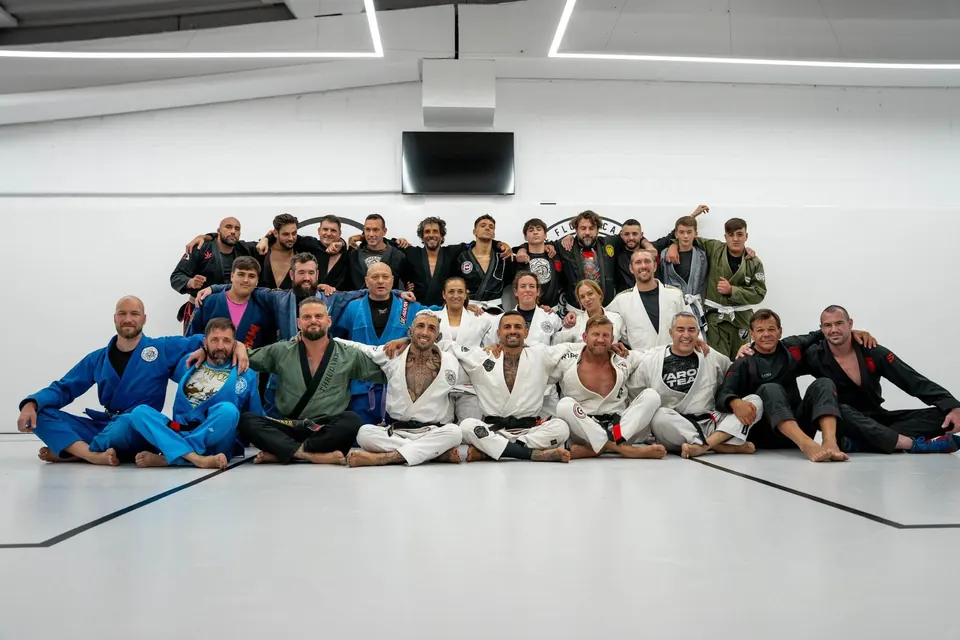 The Flow Academy team gathered at its Unit 41 Fitness mat space